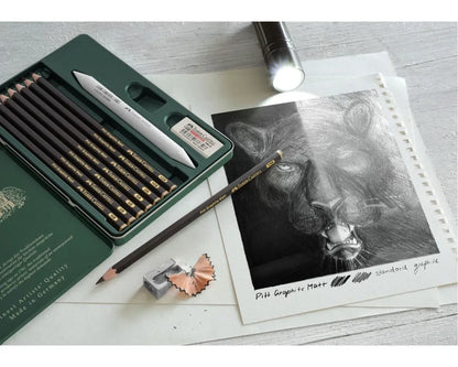 Faber-Castell Pitt Matt Graphite Pencils Set, Tin of 11