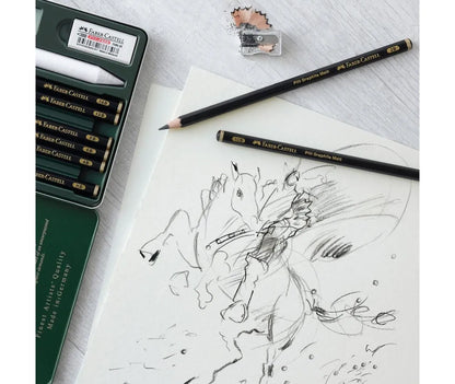 Faber-Castell Pitt Matt Graphite Pencils Set, Tin of 11