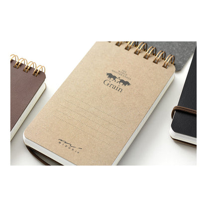 Midori World Meister Grain Ring Memo Dark Brown