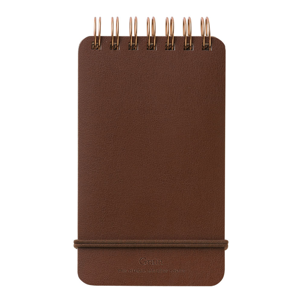 Midori World Meister Grain Ring Memo Dark Brown
