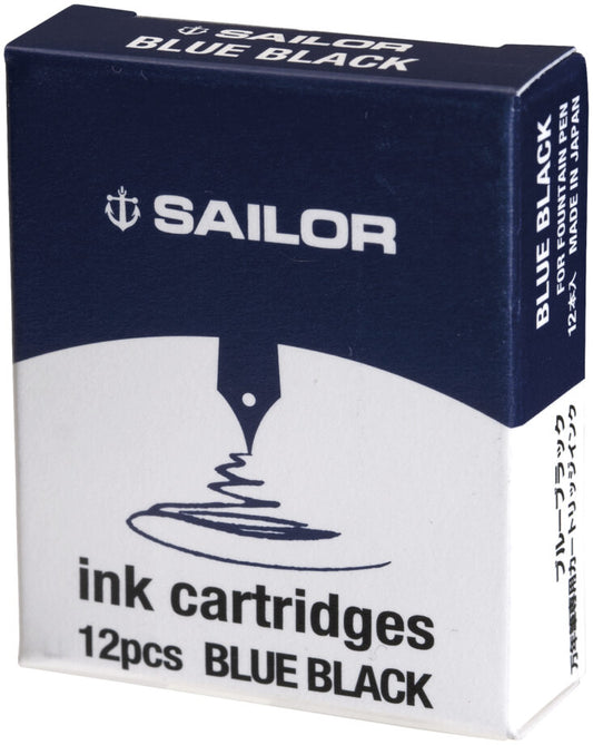 Sailor Jentle Ink Cartridges 12/Box Blue Black