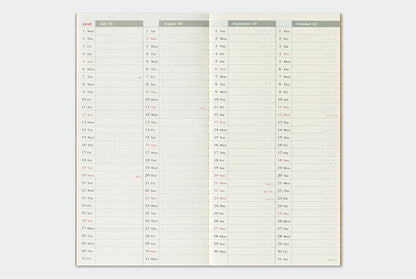 TRC TRAVELER’S notebook Diary 2026 Weekly + Memo Second Half