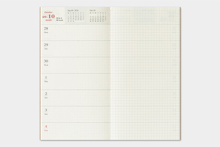 TRC TRAVELER’S notebook Diary 2026 Weekly + Memo Second Half