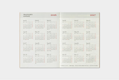 TRC Traveler's Notebook 2026 Refill Passport Monthly