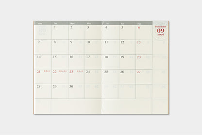 TRC Traveler's Notebook 2026 Refill Passport Monthly