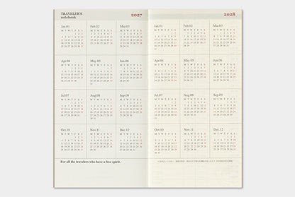 Traveler's Notebook 2027 Weekly+Memo Refill Regular Size