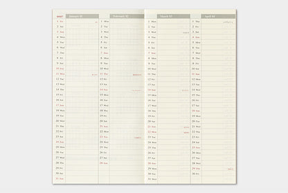Traveler's Notebook 2027 Weekly+Memo Refill Regular Size