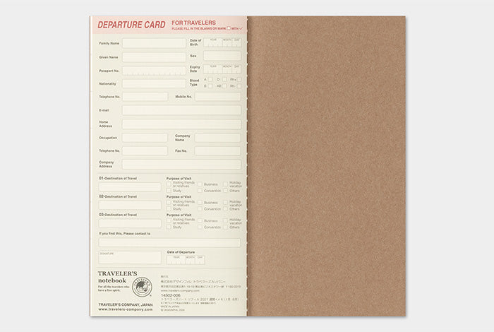 Traveler's Notebook 2027 Weekly+Memo Refill Regular Size