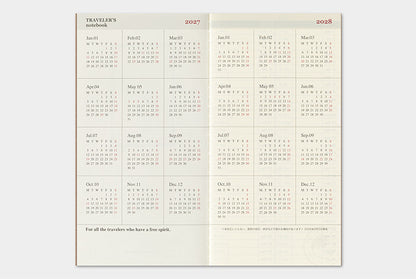 Traveler's Notebook 2027 Weekly+Memo Refill Regular Size