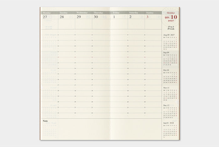 Traveler's Notebook 2027 Weekly Vertical Refill Regular Size