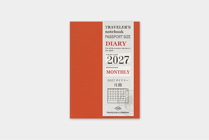 Traveler's Notebook 2027 Monthly Refill Passport Size
