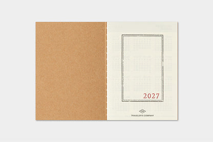 Traveler's Notebook 2027 Monthly Refill Passport Size