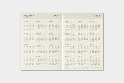 Traveler's Notebook 2027 Monthly Refill Passport Size