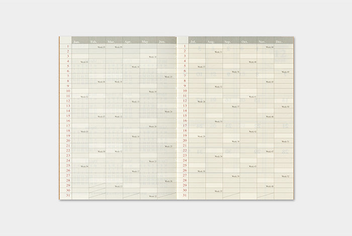 Traveler's Notebook 2027 Monthly Refill Passport Size