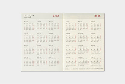 Traveler's Notebook 2027 Weekly Refill Passport Size