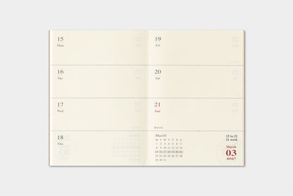 Traveler's Notebook 2027 Weekly Refill Passport Size