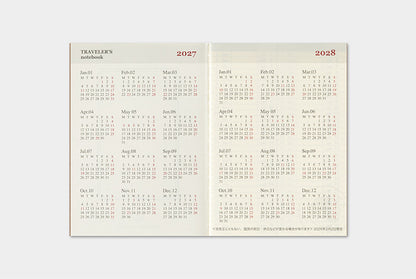 Traveler's Notebook 2027 Weekly Refill Passport Size