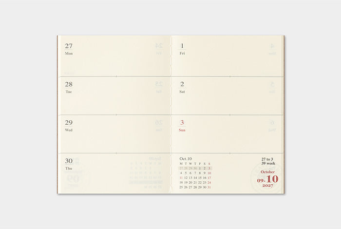 Traveler's Notebook 2027 Weekly Refill Passport Size