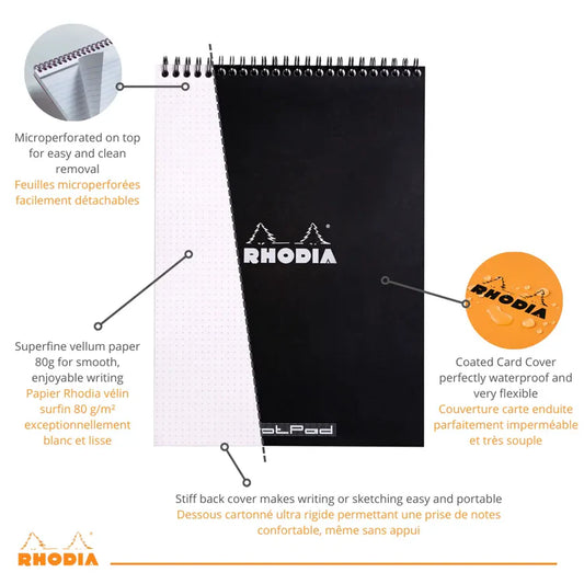Rhodia No 16 Classic Wirebound Pad A5 Dotted Orange