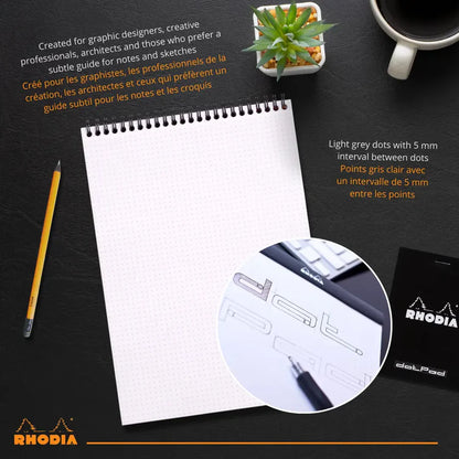 Rhodia No 16 Classic Wirebound Pad A5 Dotted Orange