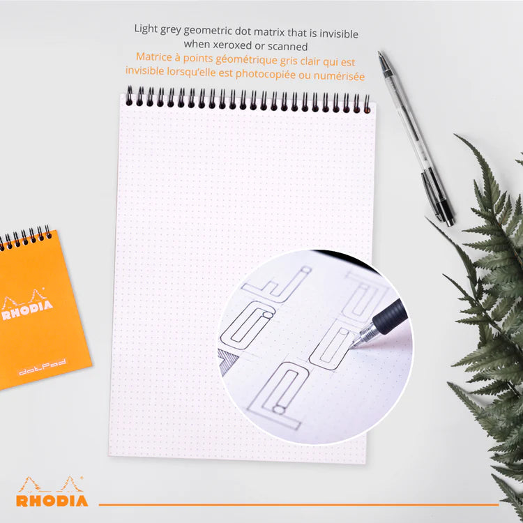 Rhodia No 18 Classic Wirebound Pad A4 Dotted Orange