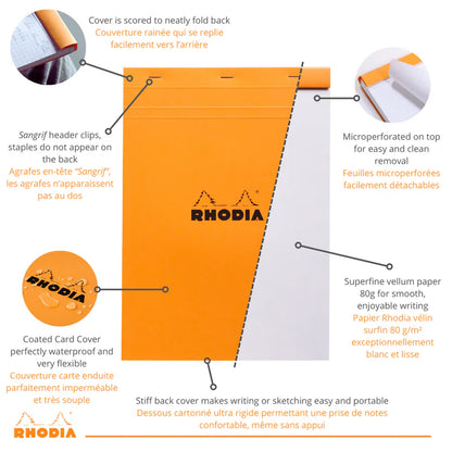 Rhodia Notepad N°18 A4 Dotted Orange