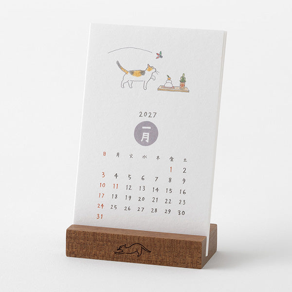 Midori 2027 Stand Calendar Cat