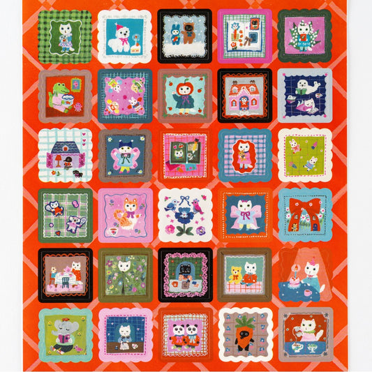 Hobonichi Accessories Yumi Kitagishi: Stickers - Daily Life of White Cat