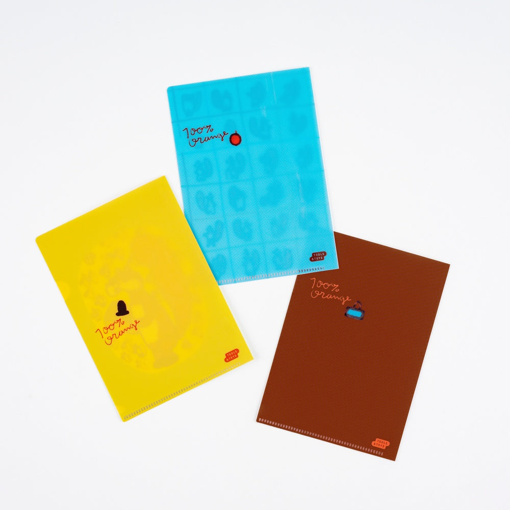 Hobonichi Accessories 100%ORANGE: Hobonichi Folder Set of 3 for A6 Size (Squirrel’s Moving Day)