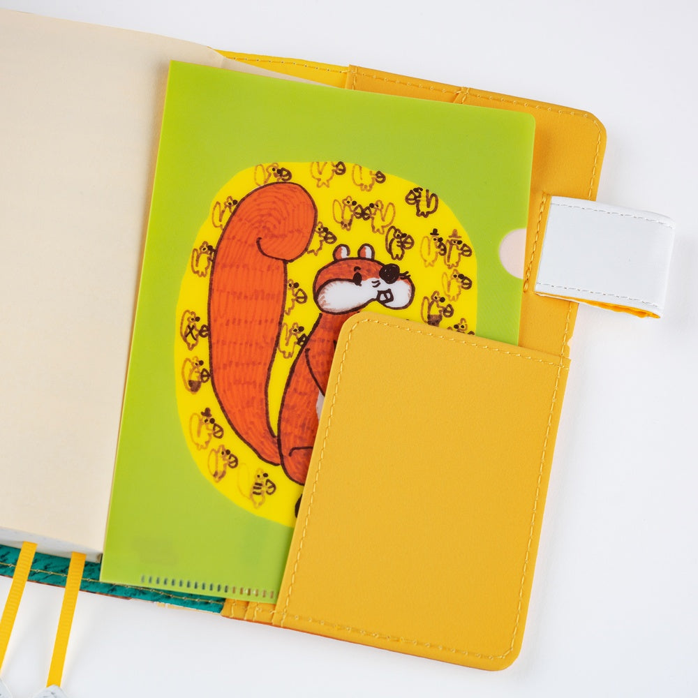 Hobonichi Accessories 100%ORANGE: Hobonichi Folder Set of 3 for A6 Size (Squirrel’s Moving Day)