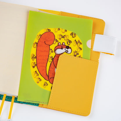 Hobonichi Accessories 100%ORANGE: Hobonichi Folder Set of 3 for A6 Size (Squirrel’s Moving Day)