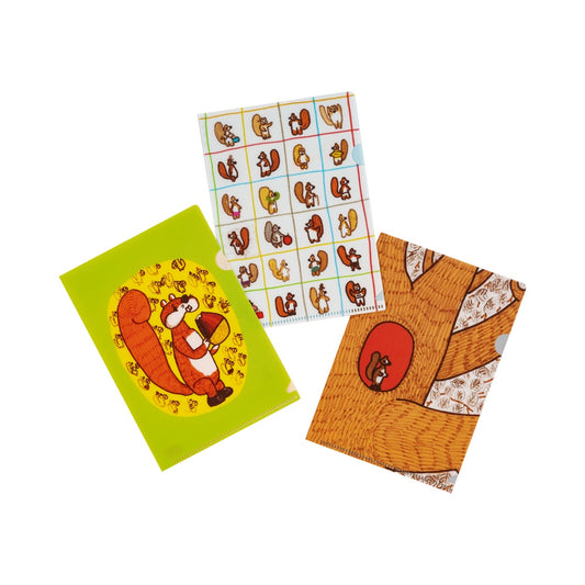 Hobonichi Accessories 100%ORANGE: Hobonichi Folder Set of 3 for A6 Size (Squirrel’s Moving Day)