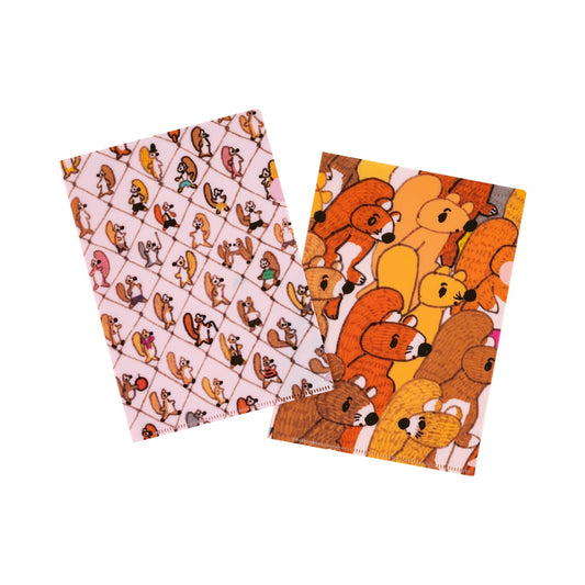 Hobonichi Accessories 100%ORANGE: Hobonichi Folder Set of 2 for A5 Size (Squirrel Squadron)