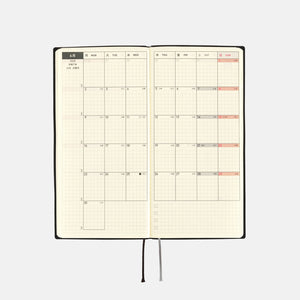 Hobonichi 2025 Weeks White Line: Black JPN Apr Start