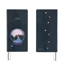 Load image into Gallery viewer, Hobonichi 2025 Weeks Hiroko Kubota: Night Cherry Blossom Snow Globe JPN Apr Start
