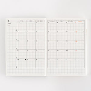 Hobonichi 2025 Planner Techo A6 Monday English Book