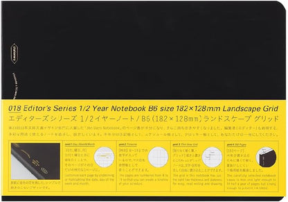 Stalogy 1/2 Year Notebook B6 Landscape Grid
