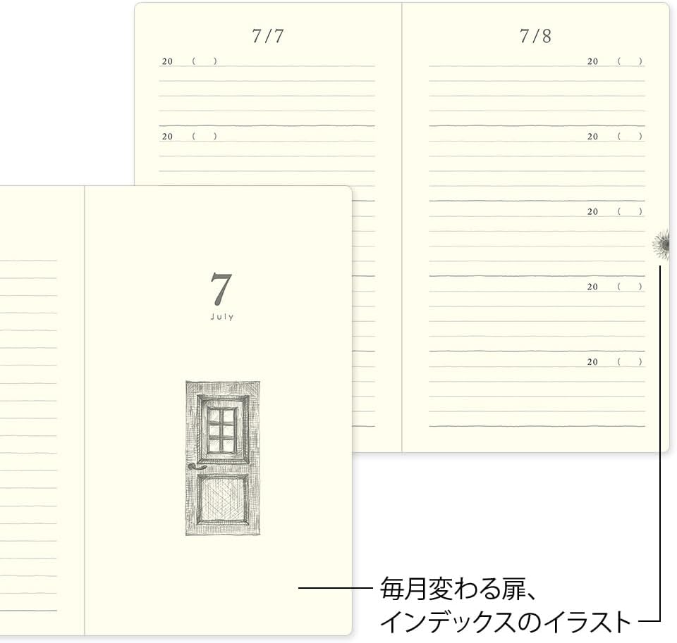 Midori Diary 5 years Gate Red