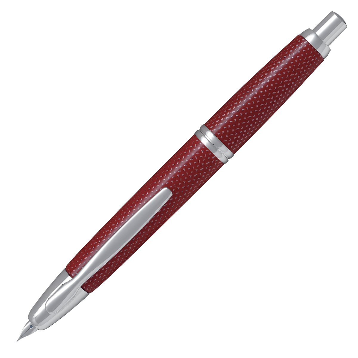Pilot Capless Vanishing Point Fountain Pen Carbonesque Splash Red/Rh 18K F