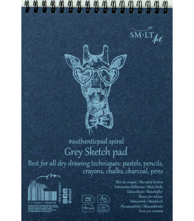 SMLT ART Authentic Grey Cotton Paper Pad A4