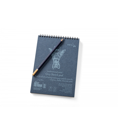 SMLT ART Authentic Grey Cotton Paper Pad A4