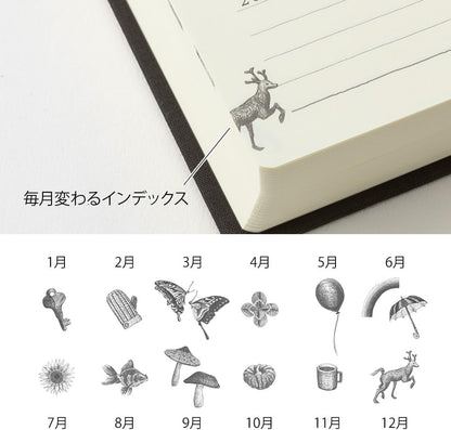 Midori Diary 5 years Gate Black