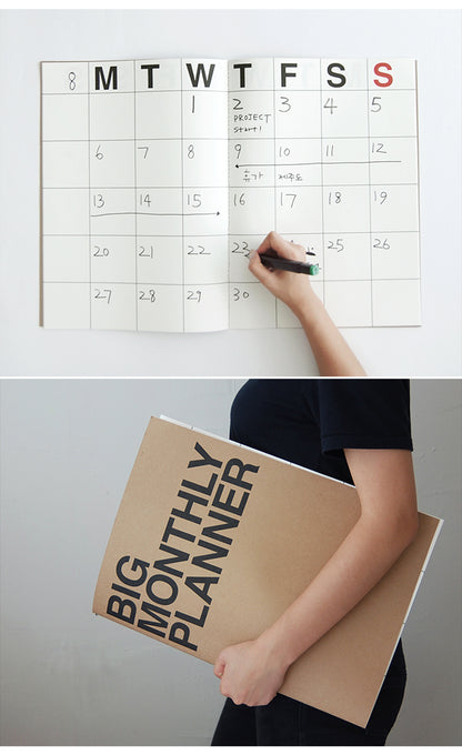 JStory Monthly Planner Big Kraft/Black