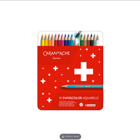 Caran D’Ache Colour Pencils Swisscolor Aquarelle tin of 18