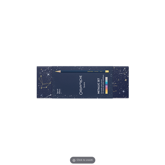 Caran D'Ache Colour Pencil Metalic Set 10 pc Cosmic Blue