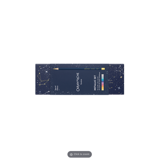 Caran D'Ache Colour Pencil Metalic Set 10 pc Cosmic Blue