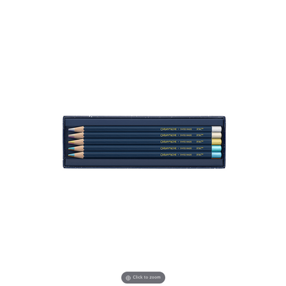 Caran D'Ache Colour Pencil Metalic Set 10 pc Cosmic Blue