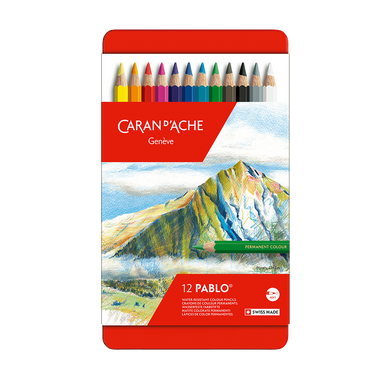 Caran D'Ache Colour Pencils Pablo tin of 12
