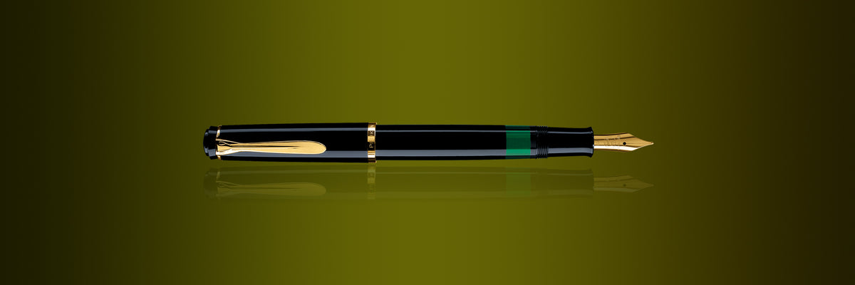 Pelikan Classic Fountain Pen M200  Black 24KT Plated Steel  F