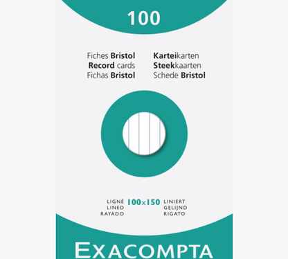 Exacompta Bristol Cards 100x150
